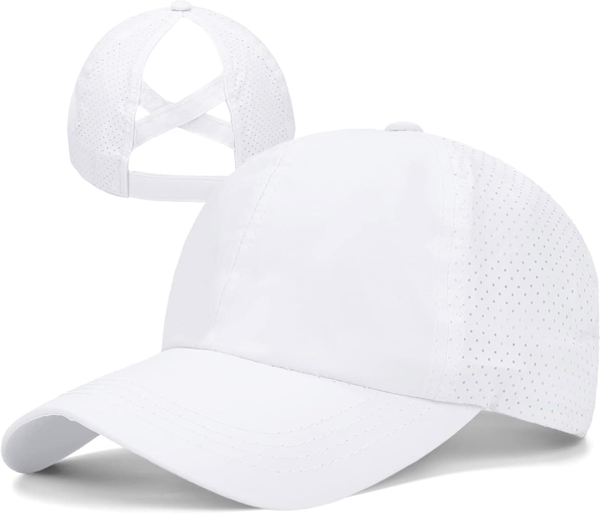 Upgraded Womens Criss Cross Ponytail Baseball Cap Adjustable High Messy Bun Ponycap Quick Drying ... | Amazon (US)