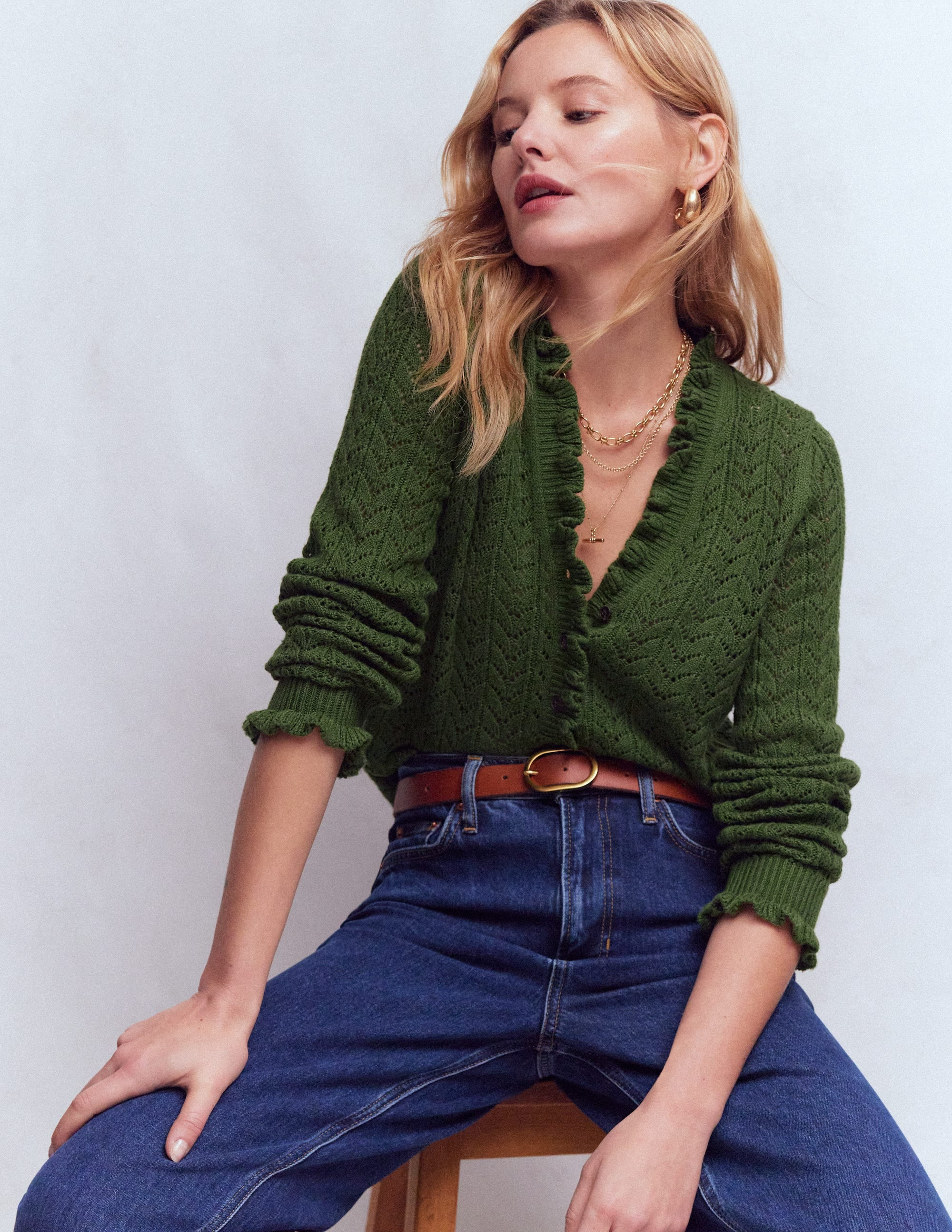 Eloise Frill Henley Jumper-Promenade Green | Boden UK