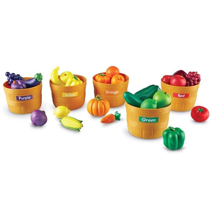 Learning Resources Farmer's Market Color Sorting Set, Play Food, Fruits and Vegetables Toy, 25 Pi... | Amazon (US)