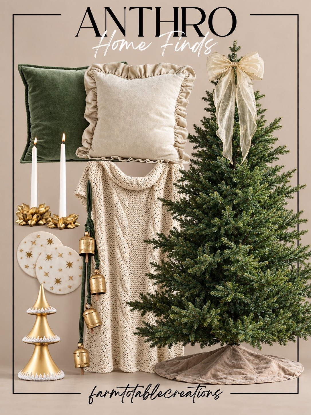 Anthropologie Christmas Home Finds 🎄✨

Anthropologie Christmas finds are here, and this collection is giving soft, elegant holiday magic! I love the mix of sage green, creamy neutrals, and warm gold—from the velvet and ruffled pillows to the delicate taper holders, bells, and whimsical tabletop trees.

The oversized bow on the tree is such a beautiful finishing touch, and that cozy knit throw adds the perfect layer of texture. These pieces are ideal if you love Christmas decor that feels festive, collected, and sophisticated without relying on traditional red. 🤍🌲✨

Follow @farmtotablecreations on Instagram for more cozy home finds and trending decor.

#LTKHome #Anthropologie #AnthropologieHome #AnthroFinds #ChristmasDecor #HolidayDecor #ChristmasHome #NeutralChristmas #GreenChristmas #CozyChristmas #ChristmasTreeDecor #HolidayHome #ChristmasFinds #LTKHoliday #CozyHome

#LTKSeasonal #LTKHome