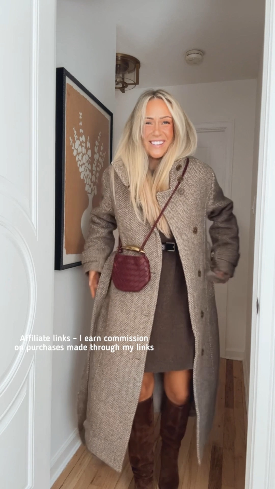 Affiliate links - I earn commission on purchases made through my links

Casual fall outfits
Funnel neck coat
Brown sweater dress short
Brown knee high boots