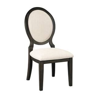 Twyla Cream and Dark Cocoa Side Chairs with Oval Back (Set of 2) | The Home Depot