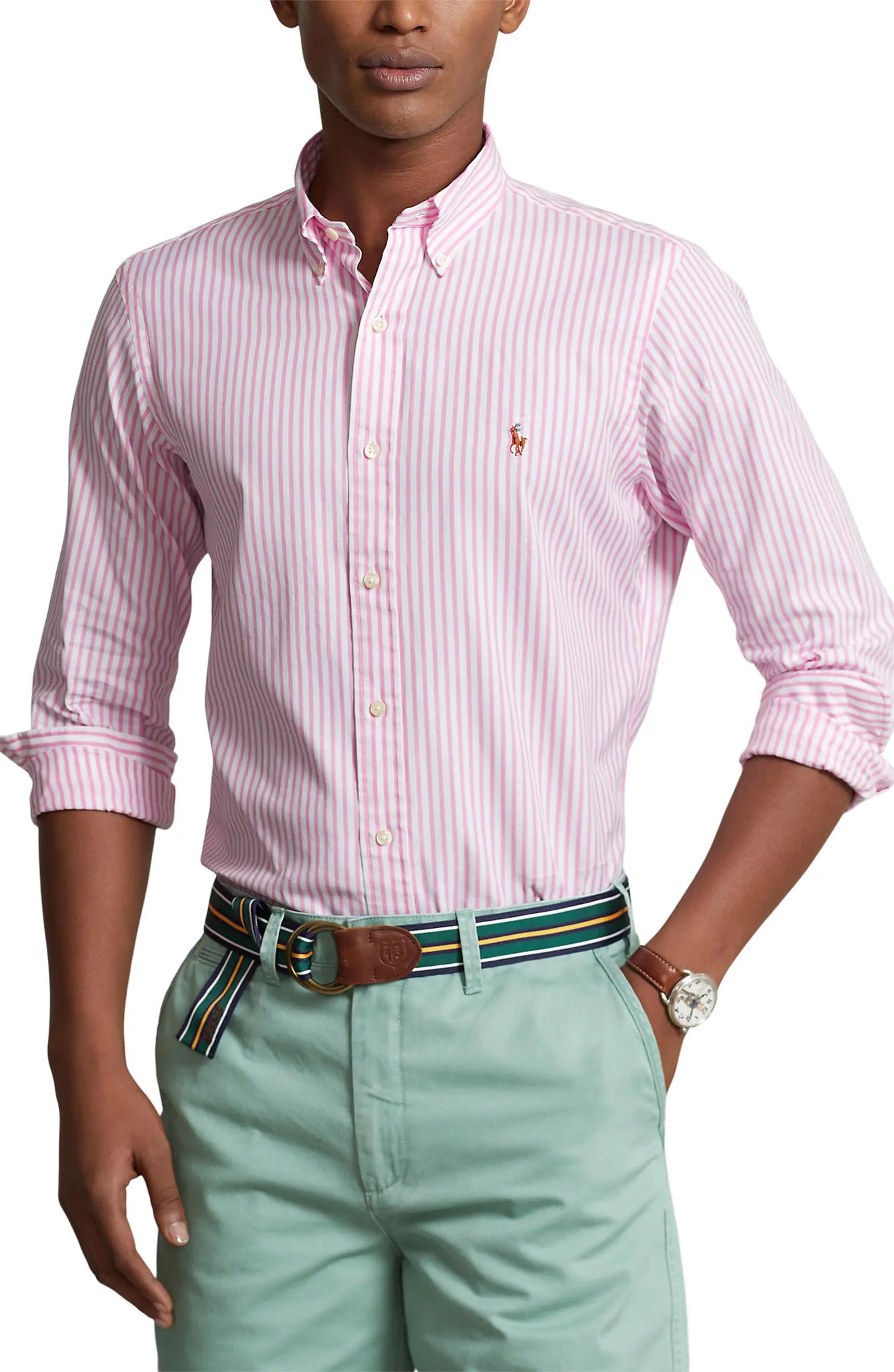 Stripe Stretch Cotton Oxford Button-Down Shirt | Nordstrom