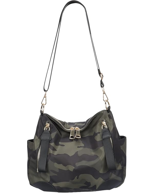 PAKFIEKS Women Waterproof Nylon Crossbody Bag Camo Hobo Tote Bag Large Capacity Anti-theft Lightw... | Amazon (US)