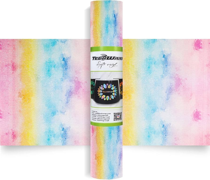 TECKWRAP Glitter Brushed Vinyl Adhesive Vinyl Craft Vinyl for DIY Home Decor, Party Decoration, C... | Amazon (US)