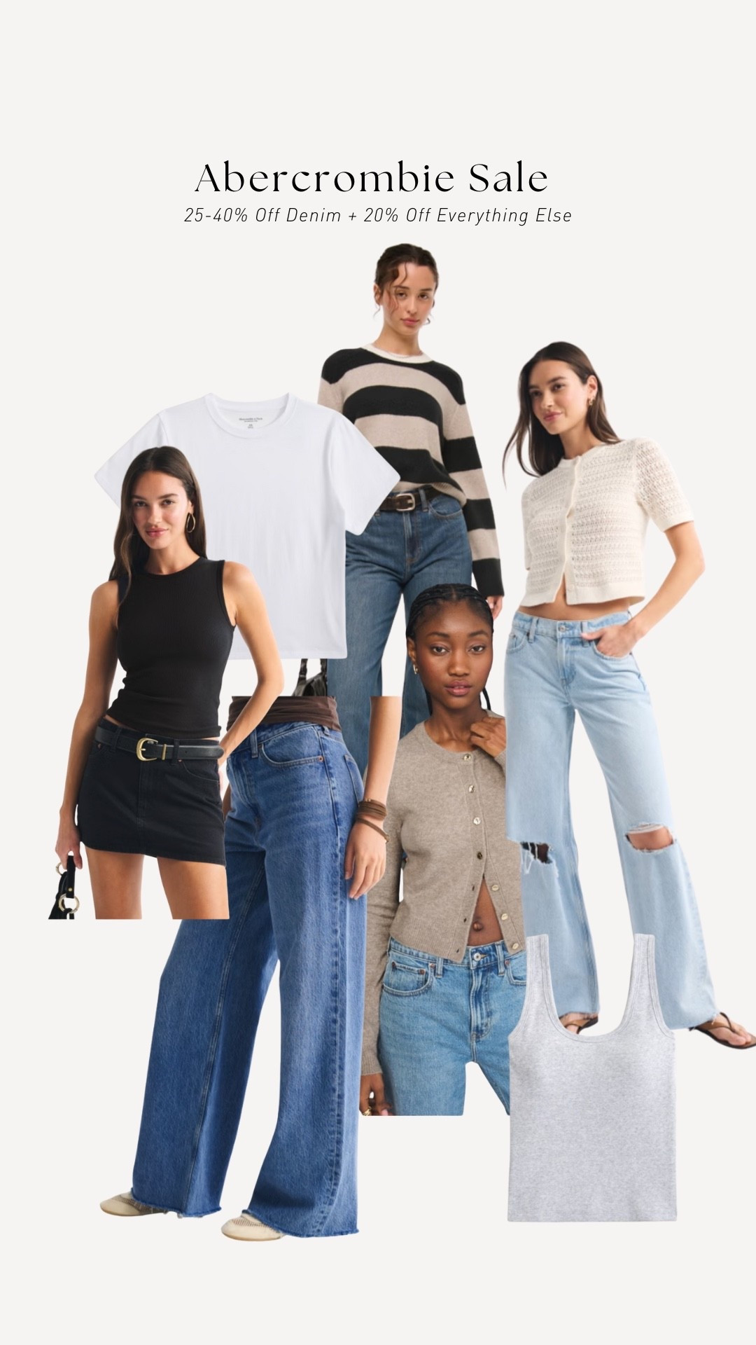 I love Abercrombie denim and they also have the best basics! Major sale right now 😍
