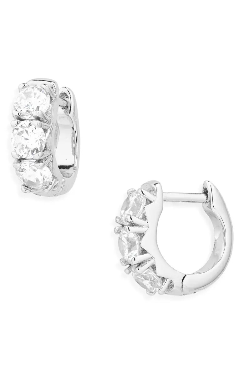 Chubby Cubic Zirconia Huggie Hoop Earrings | Nordstrom