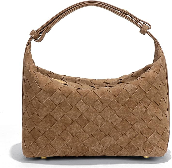 Luxurious Suede Hobo Bag - Women's Woven Leather Shoulder Bag with Spacious Interior | Amazon (US)