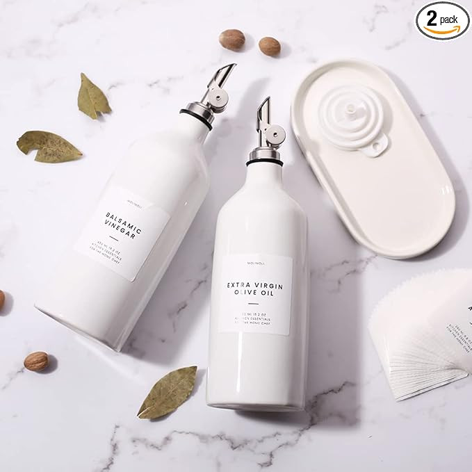 MoliMoli Oil and Vinegar Dispenser, Ceramic Bottle Dispenser for Kitchen, Ceramic Olive Olive Bot... | Amazon (US)