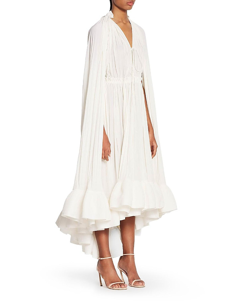 Lanvin Long Charmeuse Ruffle Dress | Bloomingdale's (US)