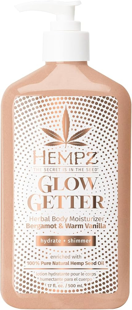 Hempz Glow Getter Body Lotion, Hydrating Moisturizer with Shimmer, 17 oz. | Amazon (US)