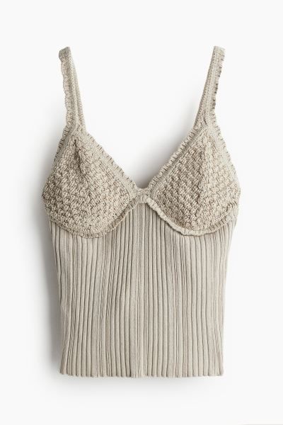 Crochet-look knitted strappy top | H&M (UK, MY, IN, SG, PH, TW, HK)