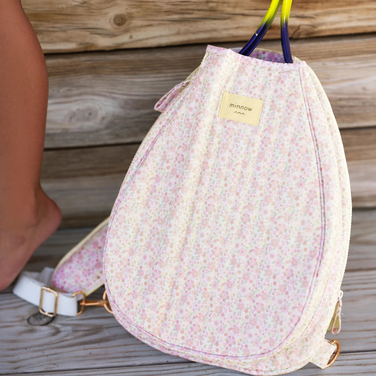 antique floral tennis bag | Minnow