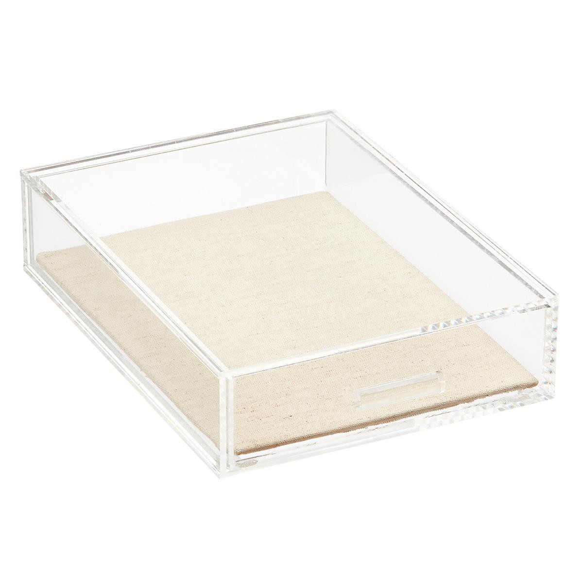 Modular Acrylic Linen Jewelry Drawer System | The Container Store