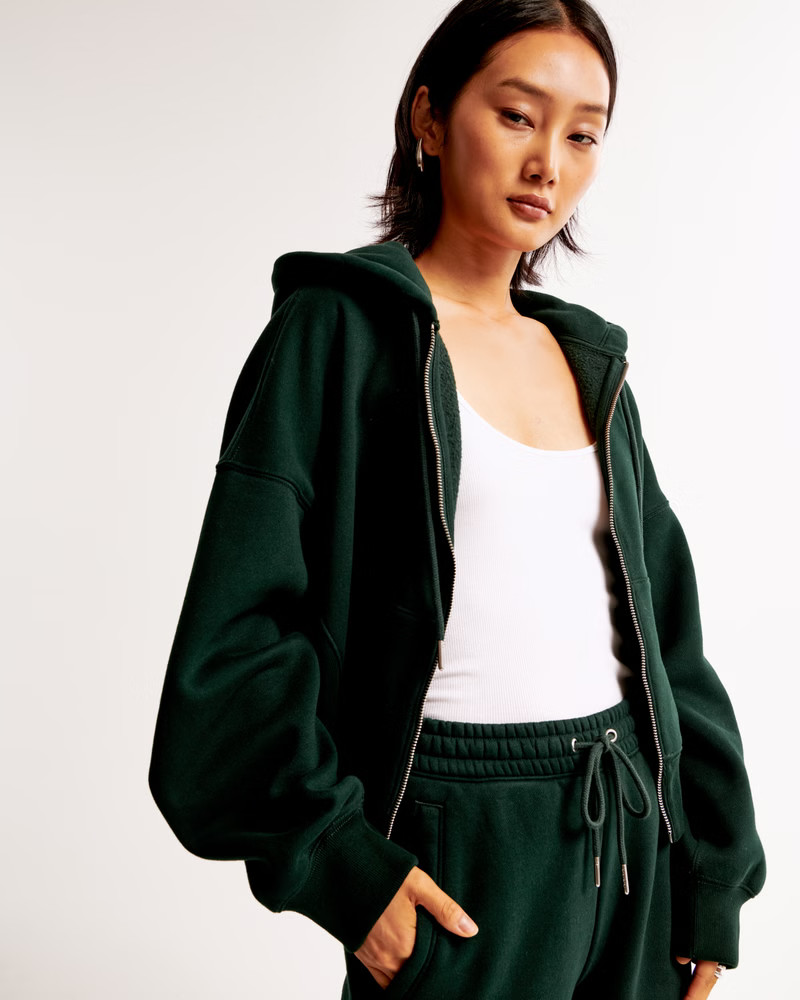 Essential Ribbed Sunday Hooded Full-Zip | Abercrombie & Fitch (UK)