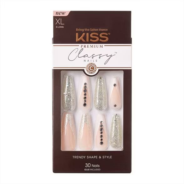 Kiss Premium Classy Fake Nails - Sophisticated - 30ct | Target