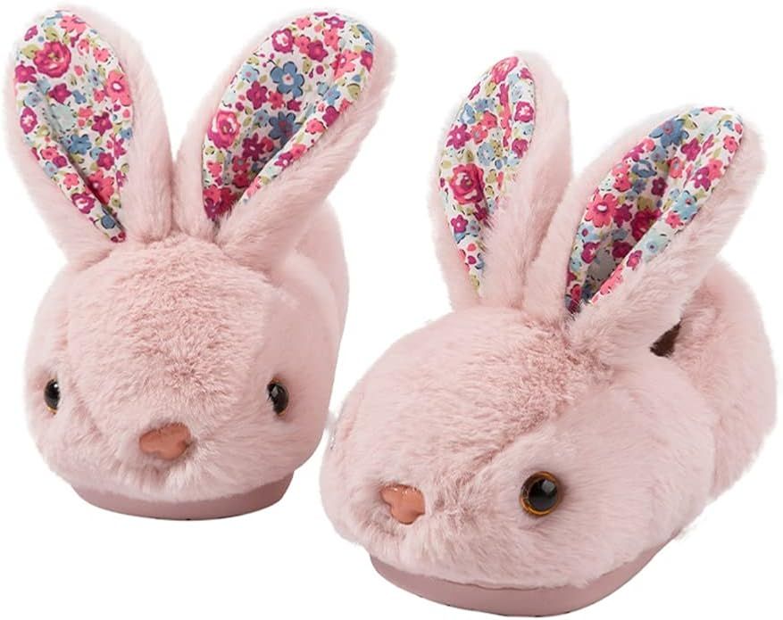 Girls Toddler Slippers Boys House Shoes for Little Kids Cute with Bunny Design Plush Indoor Slipp... | Amazon (US)