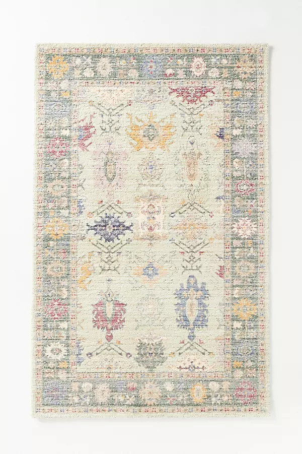 Printed Sage Persian-Inspired Rug | Anthropologie (US)