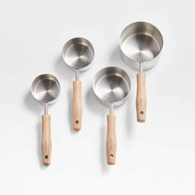 Beechwood and Stainless Steel Dry Measuring Cups + Reviews | Crate & Barrel | Crate & Barrel