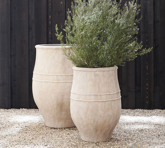 Sienna Cement Outdoor Planters | Pottery Barn (US)