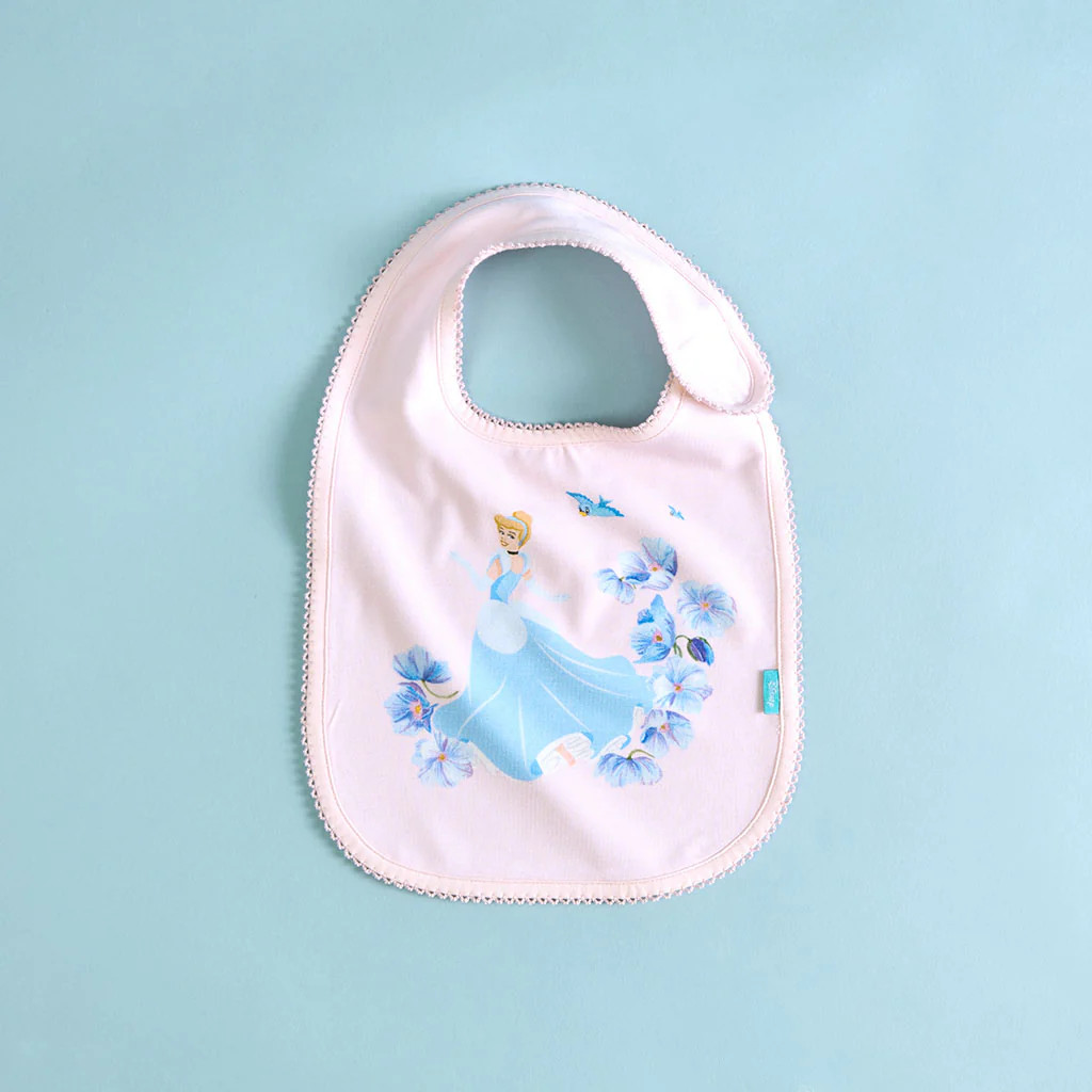 Princess Pink Soft Disney Cinderella Picot Bib | Posh Peanut® | Posh Peanut