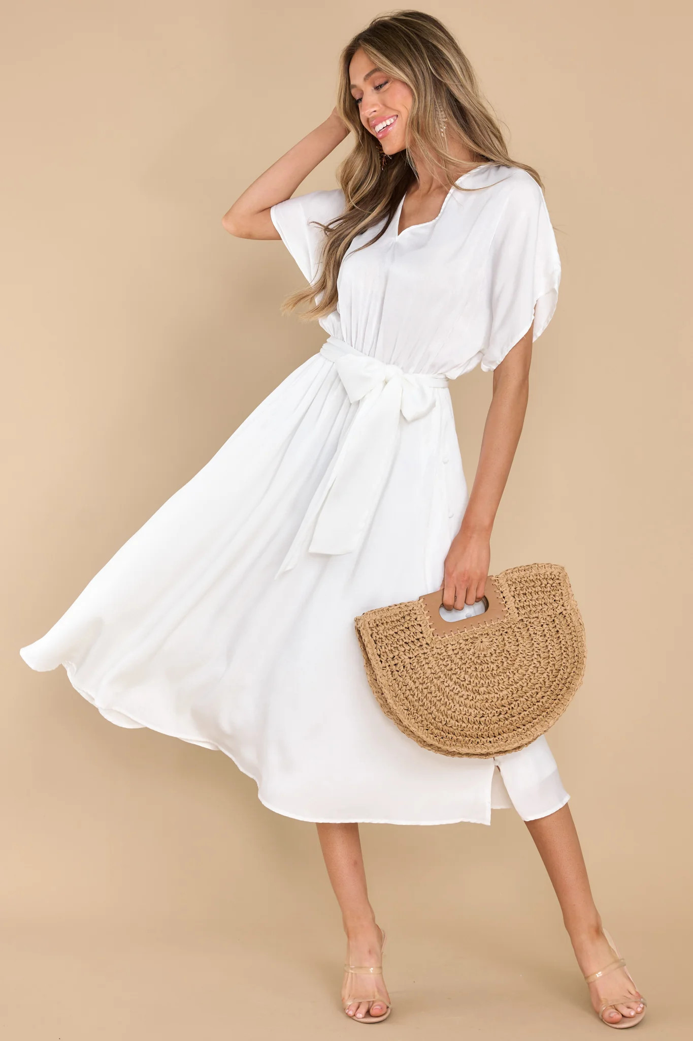 Tickets To Paradise White Midi Dress | Red Dress 