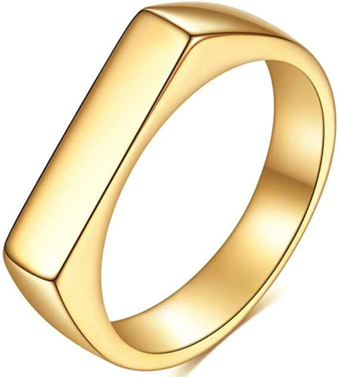 Jude Jewelers 4mm Stainless Steel Stackable Geometrical Shape Wedding Band Ring | Amazon (US)