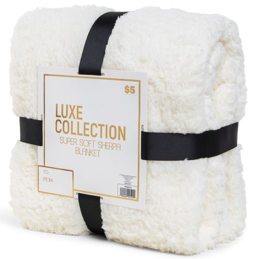 luxe collection super soft sherpa blanket 50in x 60in | Five Below
