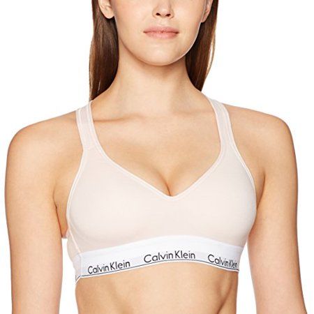 Calvin Klein Women's Modern Cotton Lightly Lined Bralette, Nymph'S Thigh, Large | Walmart (US)