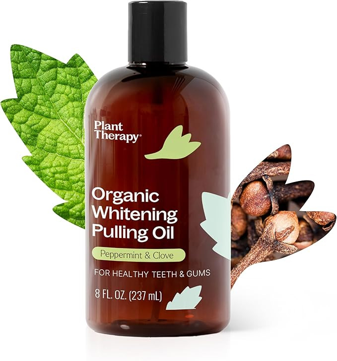 Plant Therapy Organic Whitening Pulling Oil 8 oz Peppermint & Clove, Naturally Whitens Teeth, Fre... | Amazon (US)