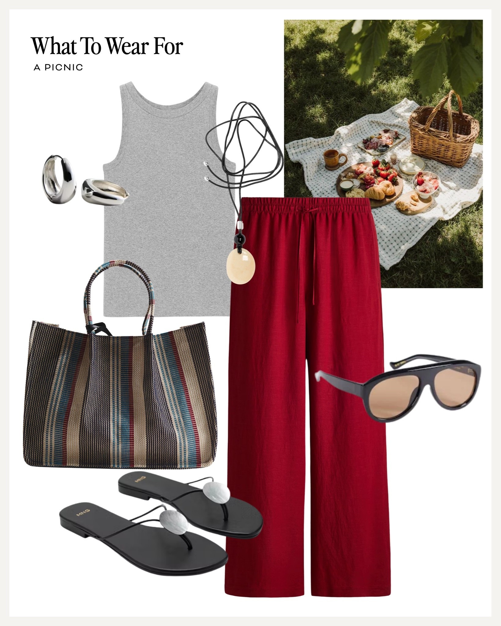 A picnic 🧺 

Red trousers, H&M new in, grey top, sandals, summer outfit, heatwave outfit

#LTKsummer