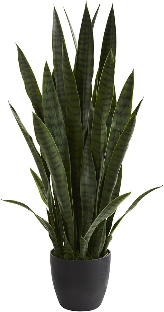 Nearly Natural 38 in. Sansevieria Artificial Silk Plants, Green | Amazon (US)