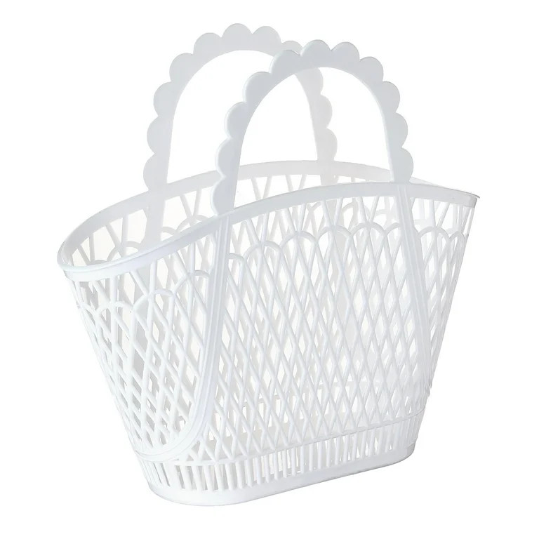 Way To Celebrate Packed Party 'Bunny Business' White Basket Tote, 16"X10.5" | Walmart (US)