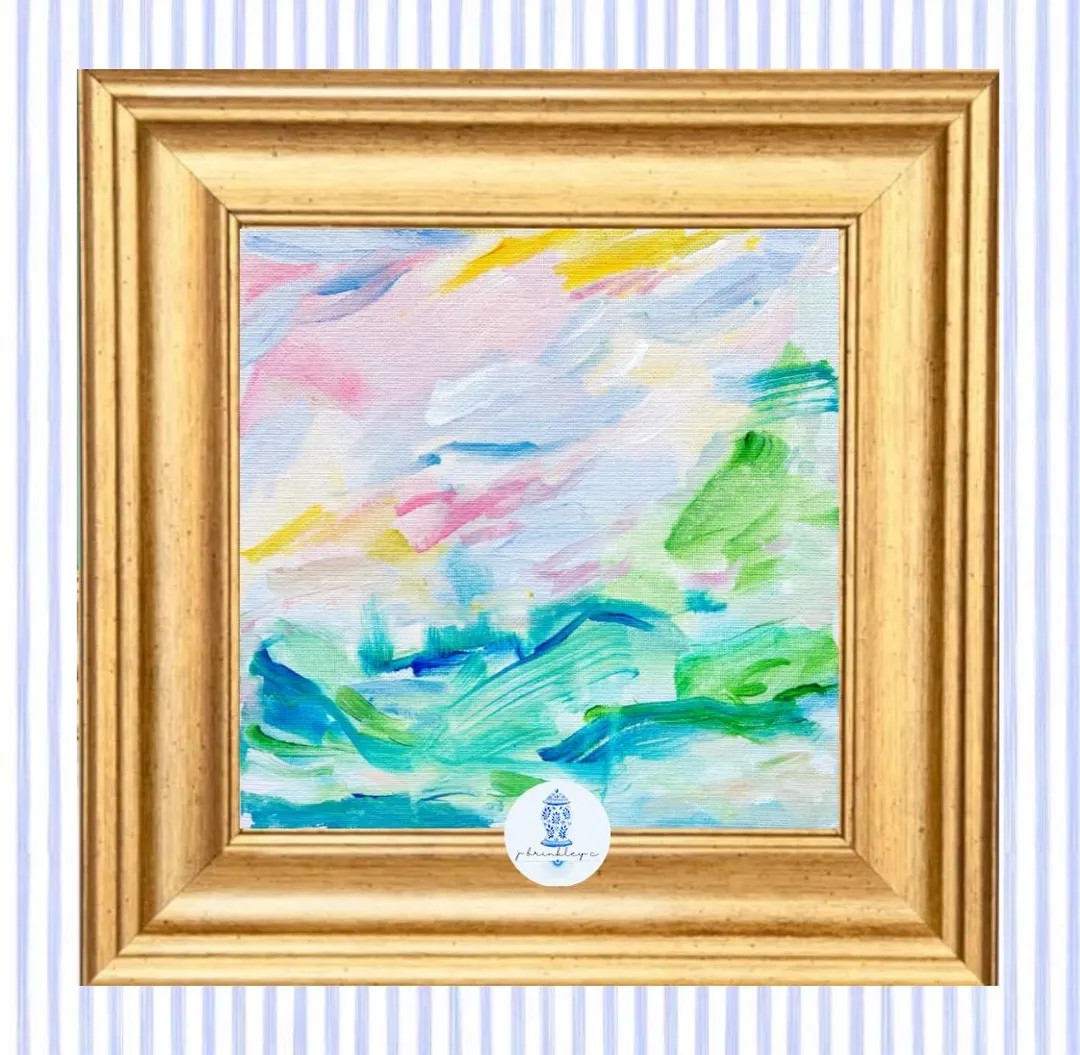 8x8” Original Abstract Artworks, Aqua Blue Coral and Green Paintings, Unframed Abstract Art - E... | Etsy (US)