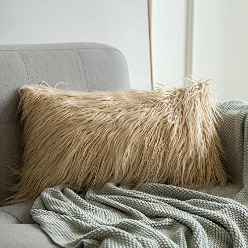 MIULEE Decorative New Luxury Series Style Brown Faux Fur Throw Pillow Case Cushion Cover for Sofa... | Amazon (US)