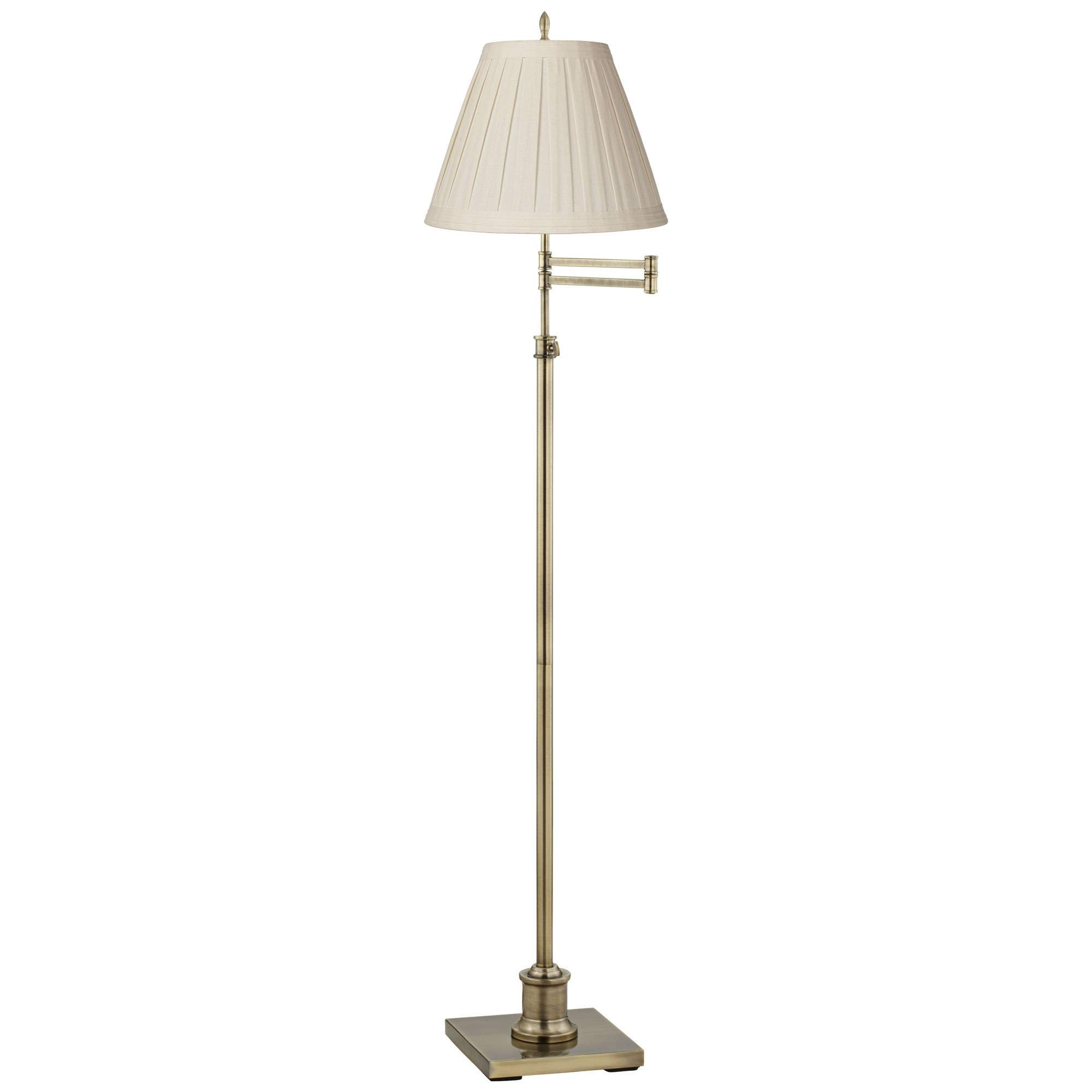 360 Lighting Westbury Traditional Swing Arm Floor Lamp Adjustable Height 70" Tall Antique Brass B... | Amazon (US)