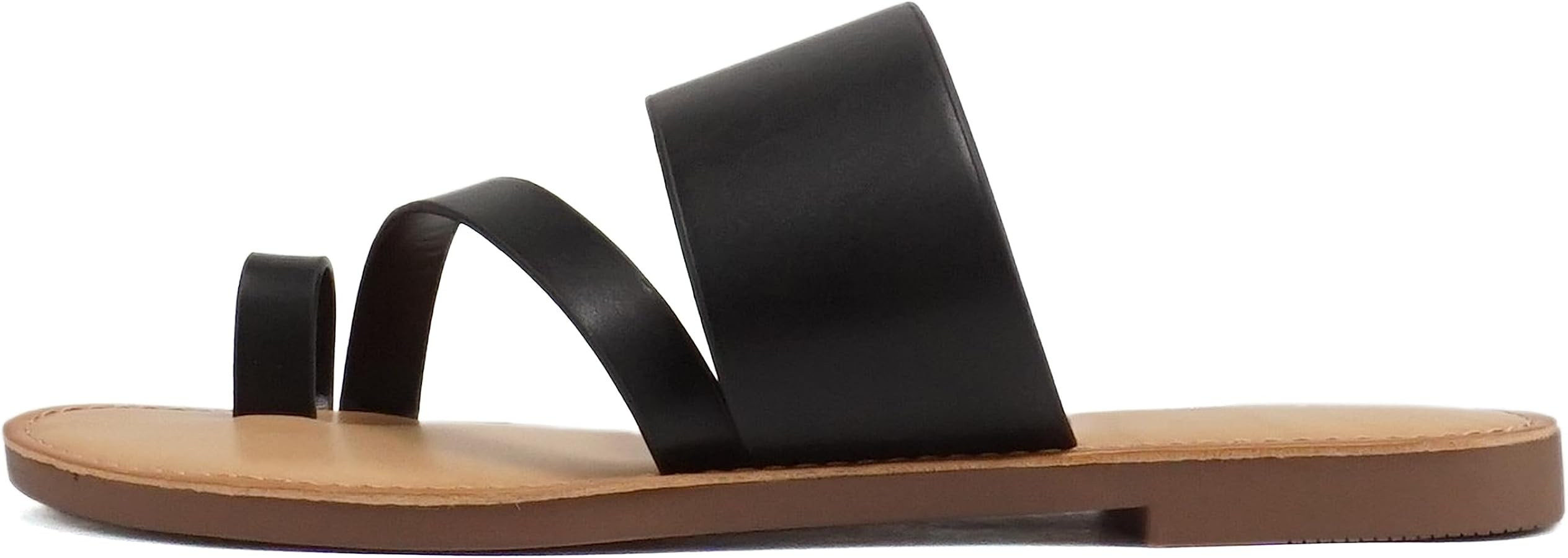 Soda Joan Womens Open Toe Slip On Flip Flop Sandals | Amazon (US)