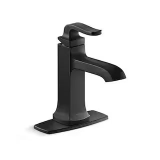 KOHLER Rubicon Single Hole Single Handle Bathroom Faucet in Matte Black R29402-4D-BL - The Home D... | The Home Depot