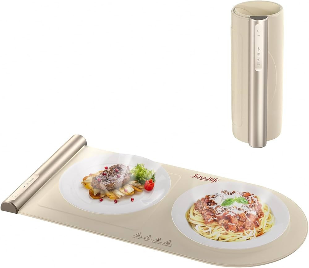 Electric Warming Tray with Adjustable Temperature, Laudlife Foldable Food Warmer Features Sleek D... | Amazon (US)
