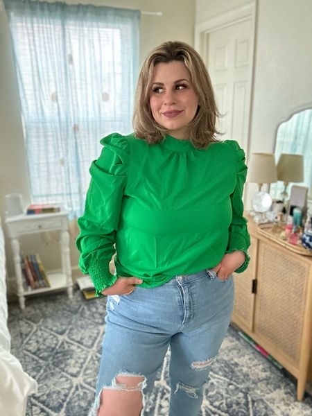 If you’re attending any St. Patrick’s day celebrations or even if you just love the color green, this top needs to be in your closet! I’m wearing a large (size 10/12) comfortably and it’s under $30! 

#LTKworkwear #LTKunder50 #LTKstyletip