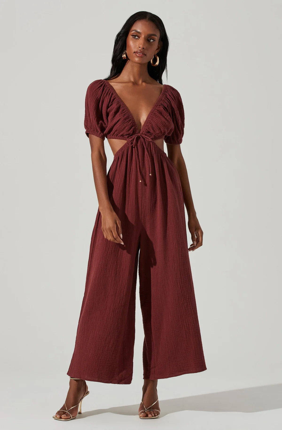 Gauze Cut Out Jumpsuit | ASTR The Label (US)