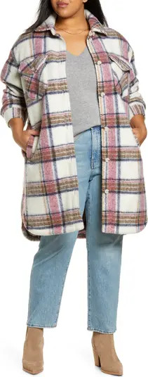 Longline Plaid Shirt Jacket | Nordstrom