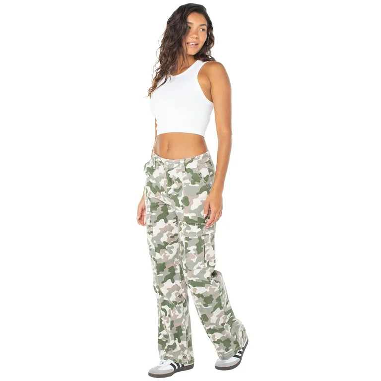 Celebrity Pink Juniors Mid Rise Wide Leg Cargo Pant, Sizes 1-17 | Walmart (US)