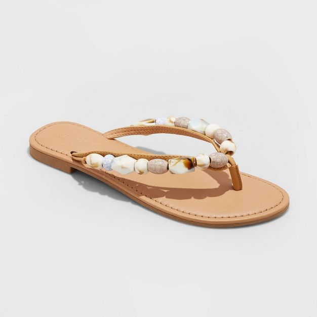 Women's Cindy Beaded Flip Flop Sandals - Universal Thread™ | Target