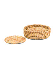 Set Of 4 Rattan Coasters With Holder | Global Home | Marshalls | Marshalls