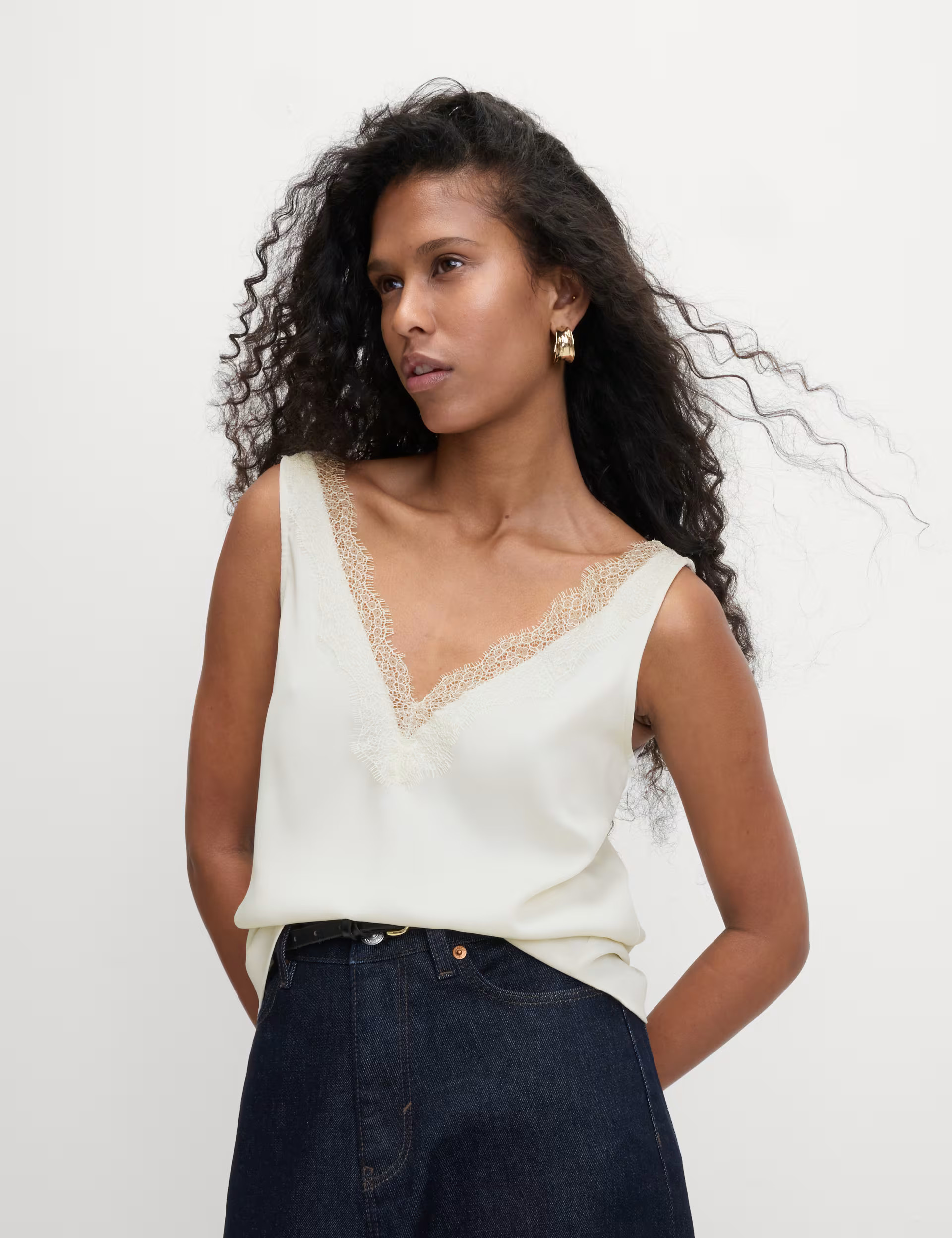 Satin Lace Insert Cami Top | M&S | M&S | Marks & Spencer (UK)