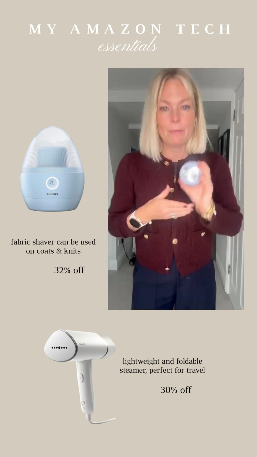 AD | My wardrobe tech essentials that are all included in the Amazon Prime day sales! 
Fabric shaver, steamer, portable tech, sales  

 #LTKxAmazon #LTKuk #LTKstyletip