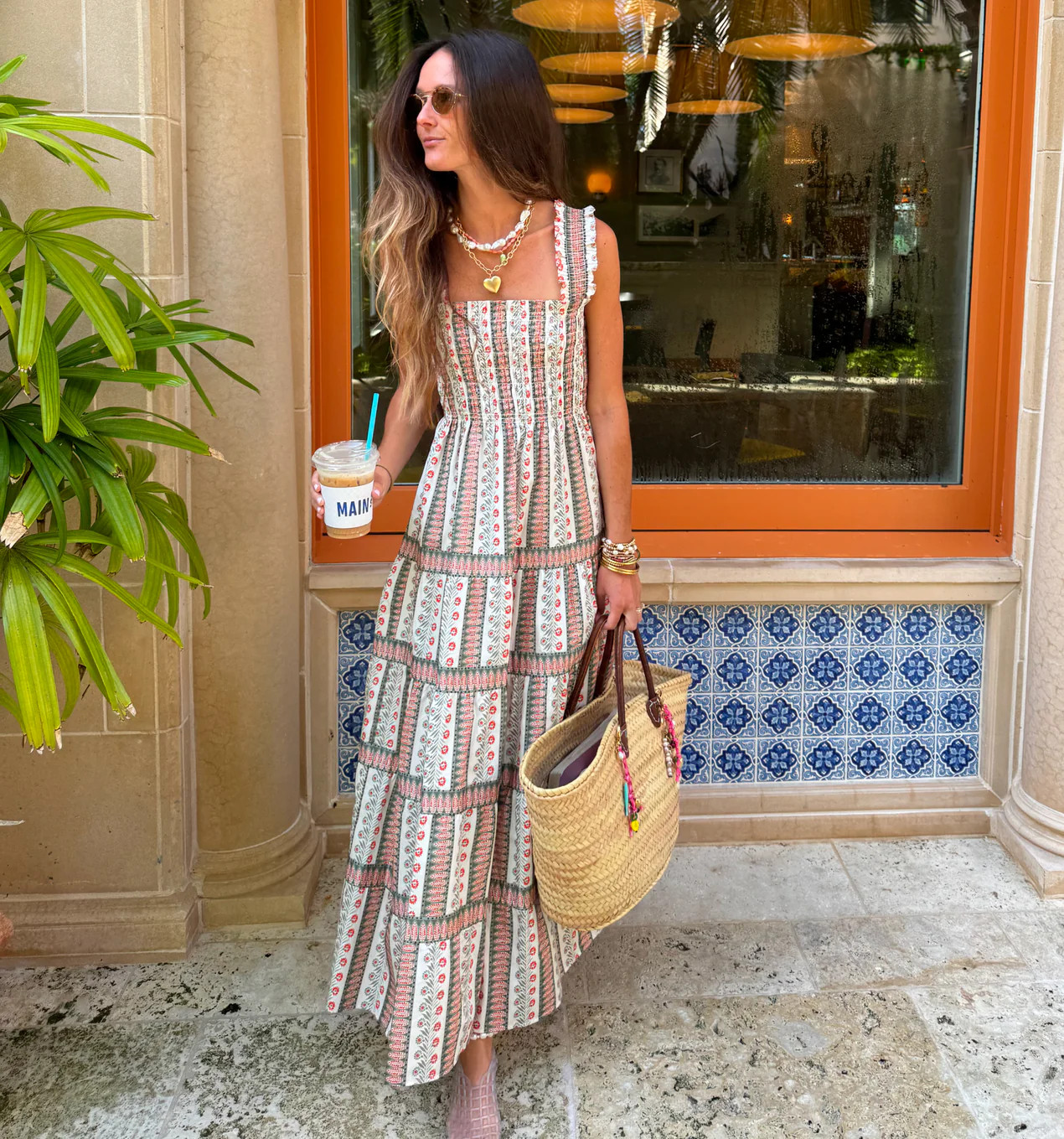 The Kimmy Nap Dress - Cosmos Floral Stripe | Hill House Home US