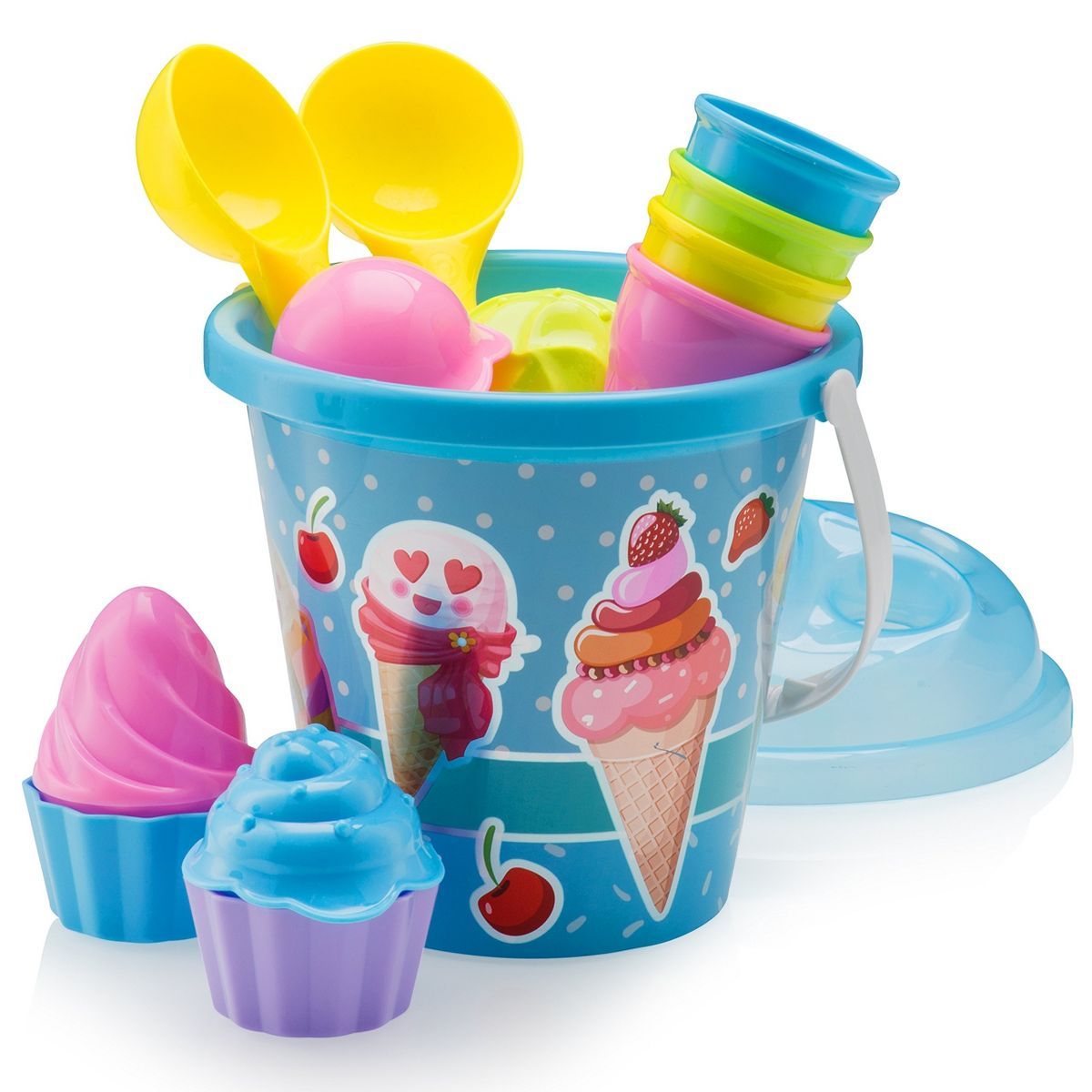 Top Race 9'' Ice Cream Sand Toy - Blue - 16 Pieces | Target