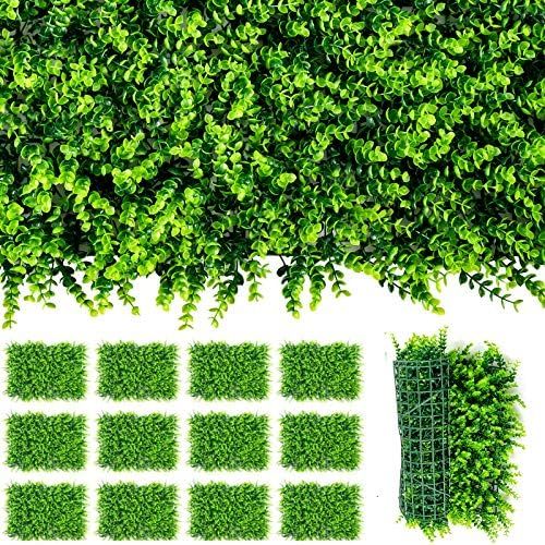 Giantex 12PCS 24x16inch Artificial Boxwood Panels Garden Privacy Fence Screen, 32 Sq.ft Faux Greener | Amazon (US)